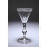 A BALUSTROID WINE GLASS, c.1730