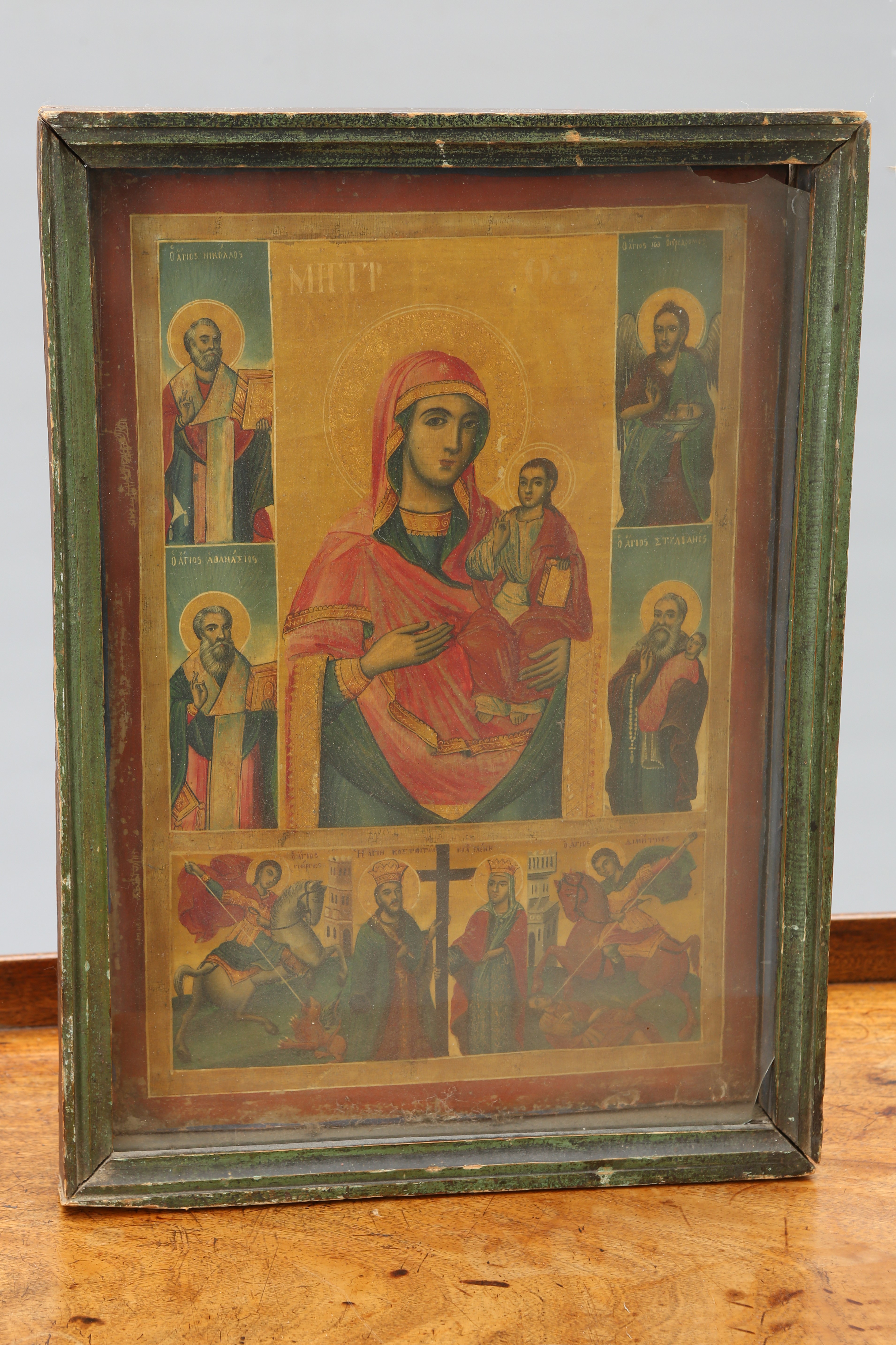 A RUSSIAN ICON OF THE MOTHER OF GOD - Image 2 of 2