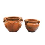 TWO HAND MADE TERRACOTTA PLANTERS BY WEST MEON POTTERY
