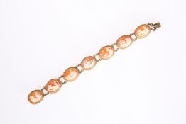 A GILT-METAL CAMEO BRACELET