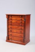 A VICTORIAN STAINED PINE COLLECTORS CHEST