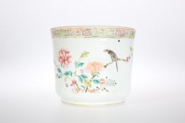 A CHINESE ENAMEL PAINTED FAMILLE ROSE VASE