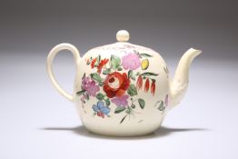 A LEEDS CREAMWARE TEAPOT, c. 1770/80