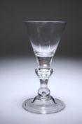 A HEAVY BALUSTER WINE GLASS, c. 1720