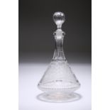 A VICTORIAN ETCHED GLASS DECANTER