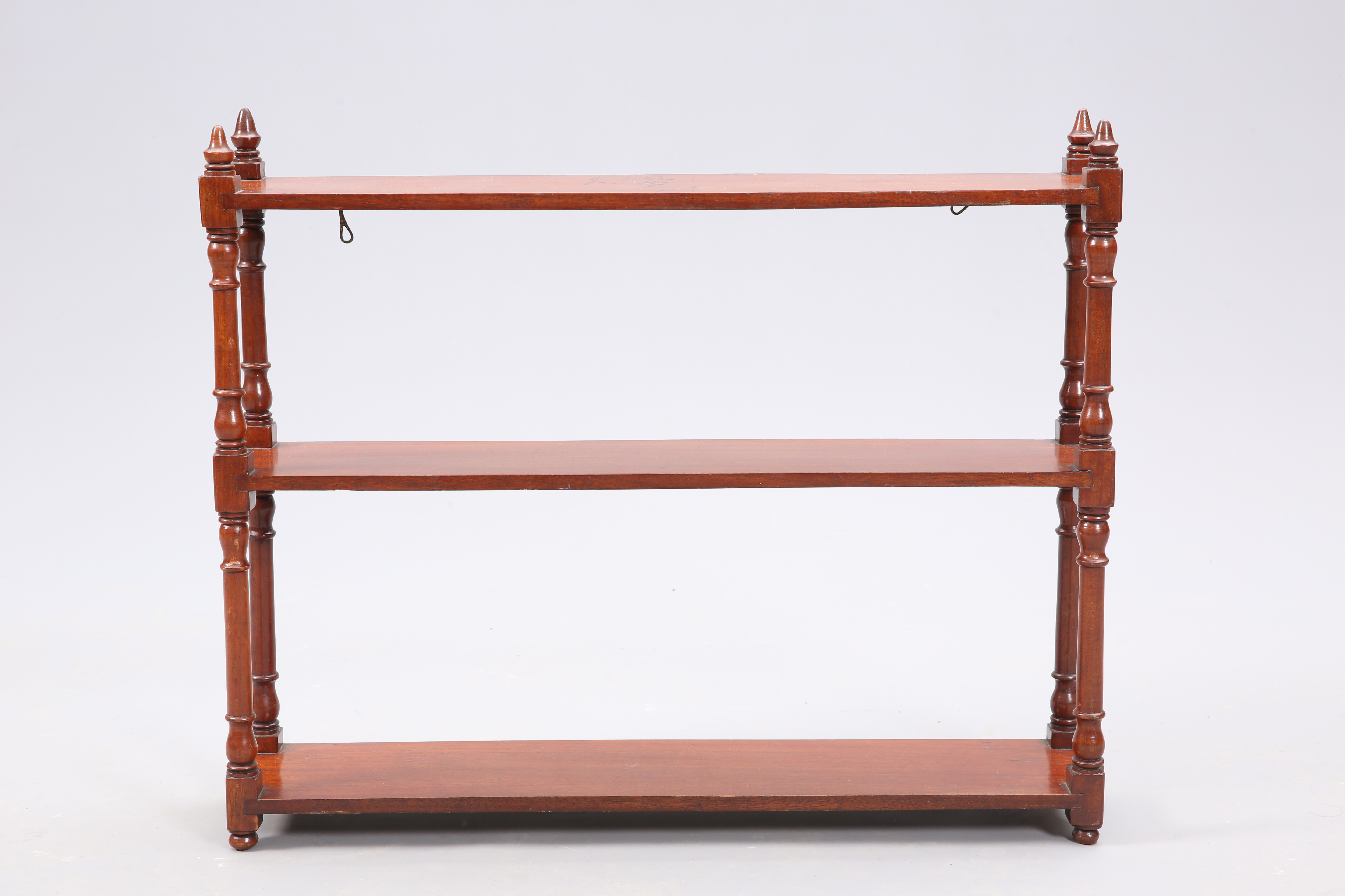 A VICTORIAN MAHOGANY HANGING WALL SHELF