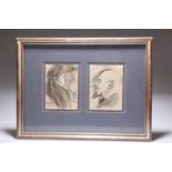 MARCUS ARTHUR BOSS (BRITISH, b. 1891), "AMBASSADEURS PARIS", A PAIR OF PENCIL PORTRAIT SKETCHES