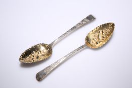 A PAIR OF GEORGE III SILVER TABLE-SPOONS, BY THOMAS DICKS, LONDON, 1809