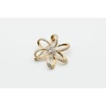 AN 18CT YELLOW GOLD AND DIAMOND BROOCH