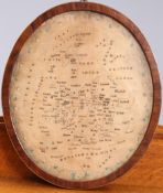 A GEORGE III NEEDLEWORK MAP SAMPLER OF ENGLAND AND WALES