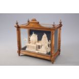 A SOLA PITH MODEL OF A SOUTH INDIAN HINDU TEMPLE