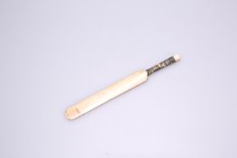 A VICTORIAN NOVELTY IVORY CRICKET BAT LETTER OPENER