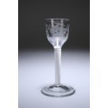 AN OGEE BOWL WINE GLASS, c. 1750