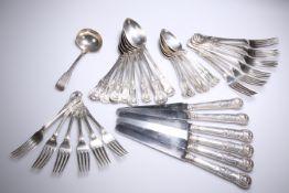 A COLLECTION OF KINGS PATTERN SILVER FLATWARE