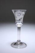 A JACOBITE WINE GLASS, c. 1750
