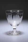 A NAVAL CONQUEST COMMEMORATIVE GLASS RUMMER, c. 1804