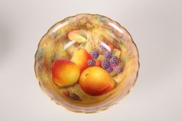 A ROYAL WORCESTER FRUIT-PAINTED BOWL