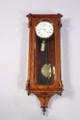 A 19TH CENTURY ROSEWOOD VIENNA PATTERN WALL CLOCK