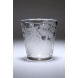 A LARGE BOHEMIAN GLASS TUMBLER, EARLY 19th CENTURY