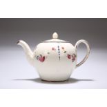 A LATE 18th CENTURY CREAMWARE TEAPOT AND COVER