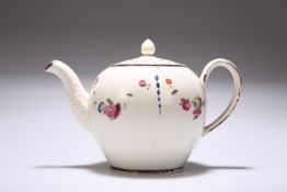 A LATE 18th CENTURY CREAMWARE TEAPOT AND COVER