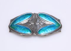 A SILVER AND ENAMEL BELT BUCKLE, BIRMINGHAM, 1908