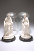 A PAIR OF VICTORIAN PARIAN FIGURES OF CLASSICAL MAIDENS