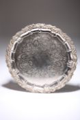 A LARGE SILVER-PLATED SALVER, 20TH CENTURY