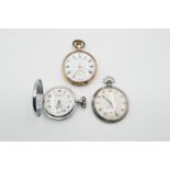 A TRIO OF POCKET WATCHES BY OMEGA, JW BENSON & THOS FATTORINI