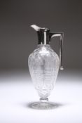 A GEORGE V SILVER-MOUNTED CUT-GLASS CLARET-JUG, BIRMINGHAM, 1923, MAKER'S MARK RUBBED