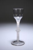 AN OGEE BOWL WINE GLASS, c. 1765