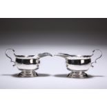 A PAIR OF GEORGE V SILVER SAUCEBOATS, BY THE GOLDSMITHS AND SILVERSMITHS CO. LTD., LONDON, 1918