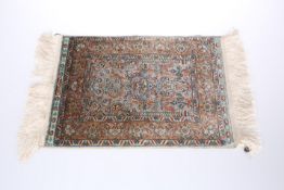 A TURKISH MINIATURE SILK PRAYER RUG