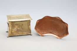 AN ARTS AND CRAFTS COPPER TRAY