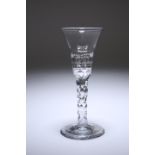 A FACET STEMMED WINE GLASS, c. 1780