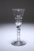 A FACET STEMMED WINE GLASS, c. 1780