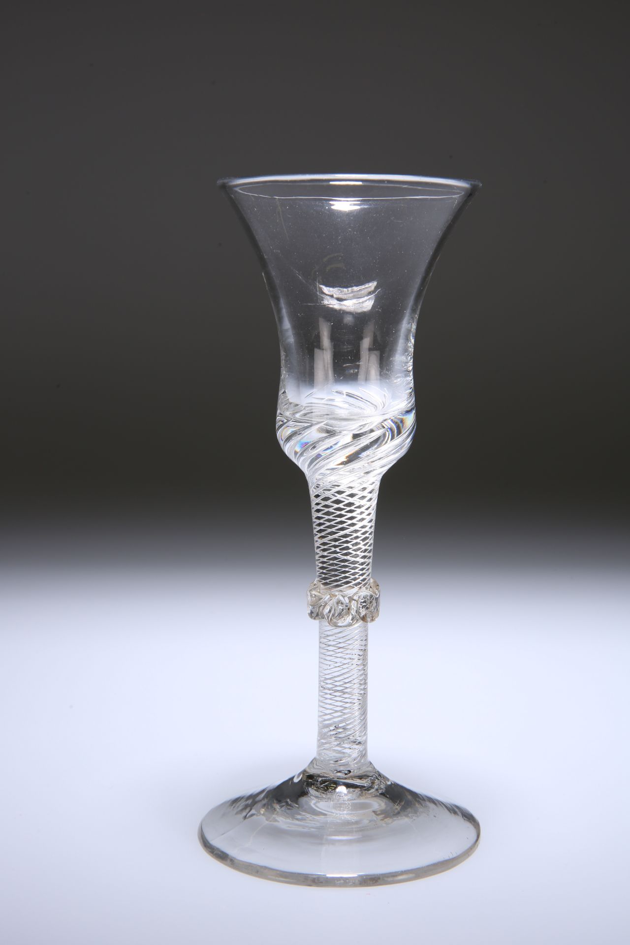 A BELL BOWL WINE GLASS, c. 1750