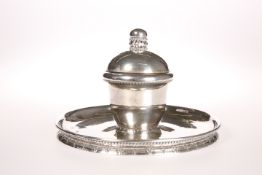 A DANISH SILVER INKWELL, BY GEORG JENSEN COPENHAGEN, 1919, PATTERN NUMBER 150