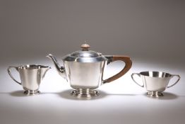 A THREE-PIECE GEORGE V SILVER TEA-SERVICE, BY EDWARD BARNARD AND SONS, LONDON, 1938