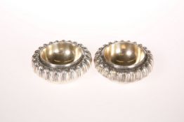 A PAIR OF GEORGE III SILVER SALT-CELLARS, BY JOSEPH CRADDOCK AND WILLIAM KER REID, LONDON, 1821