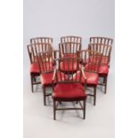 A SET OF NINE GEORGE III MAHOGANY DINING CHAIRS