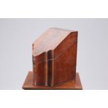 A GEORGE III SATINWOOD CROSSBANDED MAHOGANY KNIFE BOX