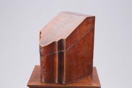 A GEORGE III SATINWOOD CROSSBANDED MAHOGANY KNIFE BOX