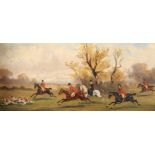 R*** STONE (LATE 19TH/EARLY 20TH CENTURY), HUNTING SCENES, A PAIR, each signed lower right, oils