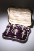 A GEORGE V SILVER CONDIMENT-SET, BY A. J. BAILEY, BIRMINGHAM, 1910 AND 1911