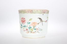 A CHINESE ENAMEL PAINTED FAMILLE ROSE VASE