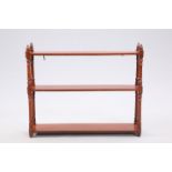 A VICTORIAN MAHOGANY HANGING WALL SHELF