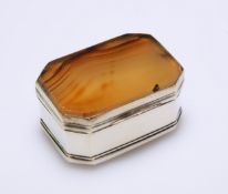 A SILVER-MOUNTED SNUFF-BOX, APPARENTLY UNMARKED, 19TH CENTURY