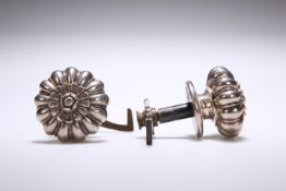 A PAIR OF WILLIAM IV SILVER-MOUNTED DOOR-HANDLES, BY WILLIAM BATEMAN, LONDON, 1834