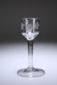 AN OGEE BOWL WINE GLASS, c. 1740